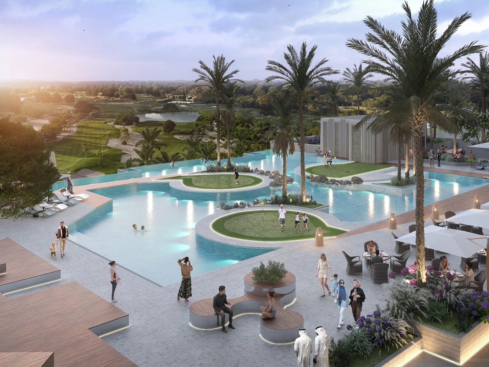 damac golf greens location